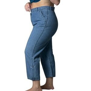 Westbound Denim Capris Womens 12 Blue‎ Button Accent Casual Cropped Pants
